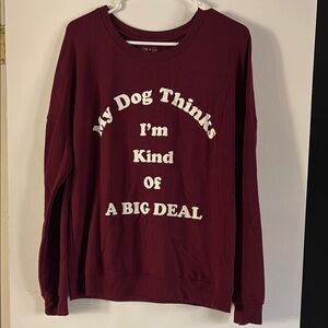Zoe + Liv Burgundy Dog Lover Sweatshirt